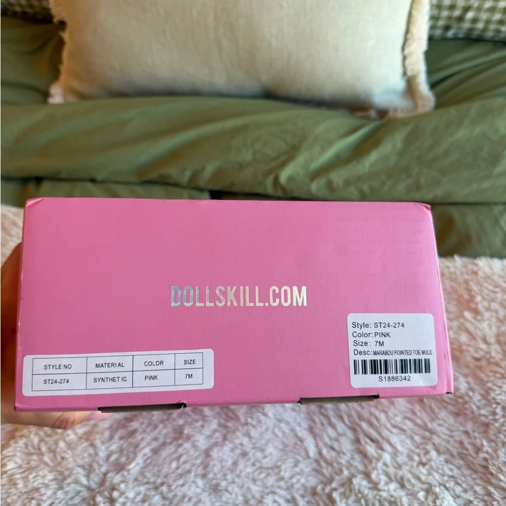 Sugar Thrillz Pink Marabou Platform Heels – Size 7 – Like New w/ Box - Picture 3 of 6